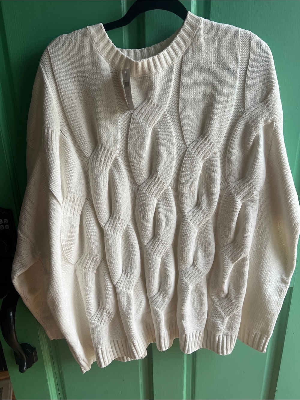 J.Jill Cream Cable‑Knit Oversized Sweater | Size 3X